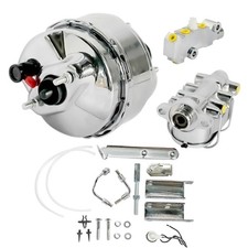 For 1968-1982 Corvette Chrome Brake Booster & Master Cylinder & PV4 Disc Drum picture