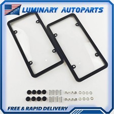 2X Clear License Plate Frames and Covers Front Rear Heavy Duty Universal Kit US picture