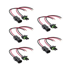5pc OLS 2-Wire Weather Pack Connector Kit Assembled with 10