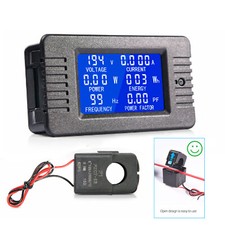 0-260v AC Multimeter LCD Display VoltMeter Ammeter 100Amp Energy Power Panel Box picture