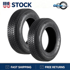 2 PACK ST205/75D14 Trailer Tires 6 Ply 205 75 14 Heavy Duty Replacement Tyres picture