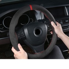 ALCANTARA Car Steering Wheel Cover DIY Stitch On Wrap for 38cm 15 inch diameter picture