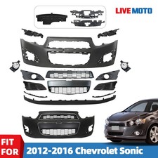 For 2012-2016 Chevy Sonic Front Bumper Cover Grille Assembly w/ Fog Light Bezel picture