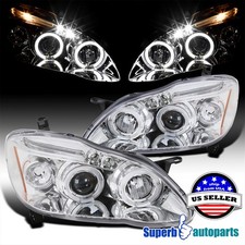 Fits 2003-2008 Toyota Corolla Halo Projector Headlights LED Tube Lamps 03-08 picture