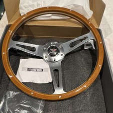 Real Wood Steering Wheel.  15 Inch. With Corvette Emblem  Sold As Is  No Returns picture
