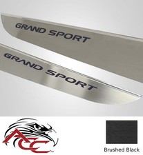 Door Guards w/Grand Sport Inlay – 2010–2013 C6 Corvette – Brushed Black – Qty 2 picture