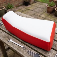 Suzuki LTF 250 350F Seat Cover 1993 To 2000 Models White Red Vinyl Seat Cover picture
