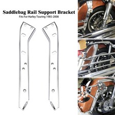 Chrome Saddlebag Rail Support Brackets For Harley Touring 1985-2008 Left & Right picture