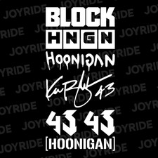 7 Hoonigan Ken Block Car Decals Pack JDM Drift Racing Sport Stickers Gloss White picture