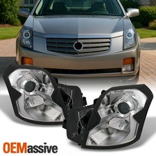 Fits 03-07 Cadillac CTS Headlights Headlamps Pair Set Halogen Type 2003-2007 picture