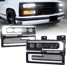 NEW MOVOTOR LED Headlight Assembly Compatible with 1988-1998 Chevy GMC picture