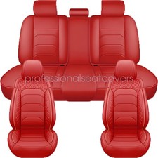 Fits 2007-2023 Jeep Wrangler Faux Leather Seat Covers Protector 5-Seats Full Set picture