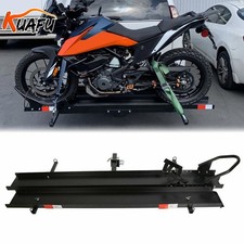 600LBS Motorcycle Carrier Mount Dirt Bike Rack Hitch Hauler Steel W/Loading Ramp picture