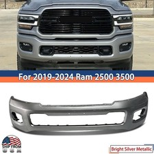 Billet Silver For 2019 2020-24 Ram 2500 3500 Front Bumper Face Bar W/ Fog Hole picture