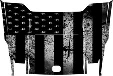 24-PRESENT POLARIS XPEDITION HOOD GRAPHIC WRAP GLOSS DISTRESSED GRAY FLAG picture