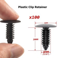 100X 8mm Bumper Clips Auto Car Hole Plastic Rivets Fastener Fender Push Pin US picture