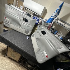 ✅ 95-98 OBS Chevy SILVERADO GMC Truck Pair door panels Power Window Gray GM SET picture