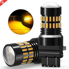 3157 3156 LED Front Turn Signal Light Bulbs W/CANBUS Anti Hyper Flash Amber 48H picture