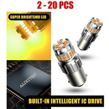 2-20 AUXITO 1156 P21W Amber LED Parking Turn Signal Light Bulb Error Free CANBUS picture