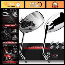 Universal 10MM 8MM Chrome Motorcycle Mirrors - 360° Adjustable Rear View Side Mi picture
