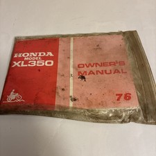 VTG 1976 XL350 OEM HONDA OWNER'S MANUAL  /warranty registration card in plastic picture