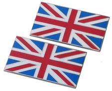 Union Jack metal flag body badges (pair) - self adhesive picture