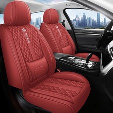 Luxury Nappa Leather Car Seat Covers with Lumbar Support Full Set Universal Fit picture