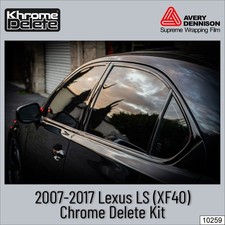 Chrome Delete Vinyl Wrap fitting the 2007-2017 Lexus LS460 (XF40) Glossy Black picture
