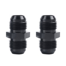 Male to Male Flare Union Coupler Fitting Coupling Aluminum Straight Black 2PCS picture
