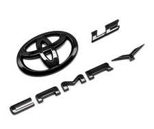 NEW 3PCS 2018-2024 Toyota Camry LE Gloss Black EMBLEM OVERLAY 8th gen CAMRY KIT picture