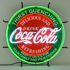 Coca-Cola Neon Sign Refreshing Wall Mount Red Green Neonetics 24