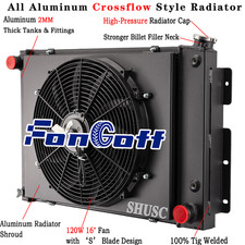 3 Row Radiator Shroud Fan For 1967 1968 1969 Chevy Camaro Pontiac Firebird, picture