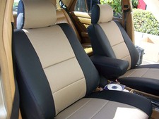 FOR 1985-1991 MERCEDES BENZ 300SE IGGEE S.LEATHER CUSTOM FIT 2 FRONT SEAT COVERS picture