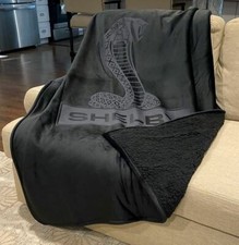 Shelby Sherpa Blanket in Black * Keep Warm At Next Mustang Event FREE USA SHIP picture