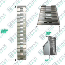 Pair of 96''X15'' 10000 LBS Aluminum Trailer Ramps Hook End picture