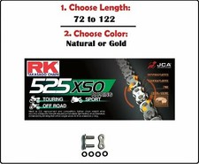 RK 525 XSO Xring Motorcycle Drive Chain Natural or Gold with Rivet Master Link picture