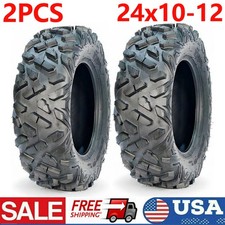 2PCS 24x10-12 ATV Tires 6Ply 24x10x12 UTV Tires 24 10 12 All Terrain Heavy Duty picture