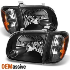 Fits 2005-2006 Tundra Double | Crew Cab [Black] Headlights w/ Corner Lights Pair picture
