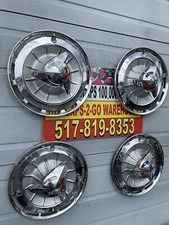 1961-62 Chevrolet Impala 409 14” Spinner Set 4 Rare   Red White Blue Beautiful picture