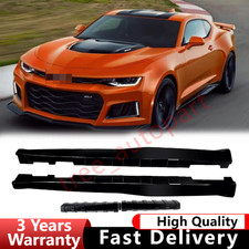 Side Skirts Rocker Panels Gloss Black For Chevy Camaro RS&SS 2016- 22 ZL1 Style picture
