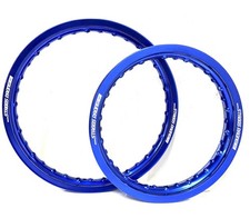 STAGGS RACING BILLET HOOPS YAMAHA TTR110 RIMS FOR OEM HUBS 14/12 Blue picture
