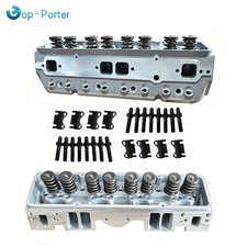 2x Complete Aluminum Cylinder Heads For SBC Chevy 350 190cc 64cc 2.02/1.60 Angle picture