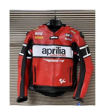 Aprilia Red MOTORBIKE/Motorcycle Racing Biker Jacket (Cowhide leather) Ce Armor picture