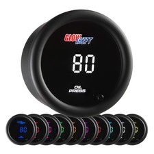 GlowShift 145 PSI Digital Engine Oil Pressure Gauge Kit w/ Sensor, 10 Color picture