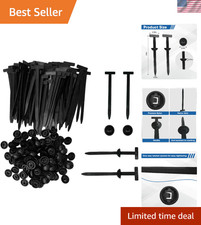 100Pcs Automotive Nylon Cable Tie Fastener Kit – Universal Car Zip Tie Buckle C picture
