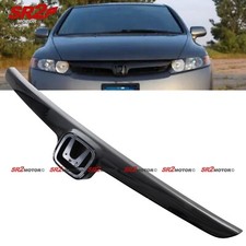 For 2006-2008 Honda Civic Sedan Front Grill Black Trim Molding Grille Cover picture