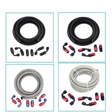 10AN/8AN/6AN/4AN Fitting Stainless Steel Braided Oil Fuel Hose Line Fuel line 5' picture
