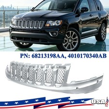 For 2014-17 Jeep Compass Silver Grill Front Bumper Radiator Grille Assembly New picture
