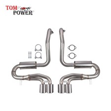 For 97-04 Corvette C5/Z06 5.7L LS Stainless Catback Exhaust Quad Oval Tips picture