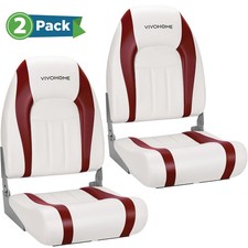 2-Pack Boat Seats High Back Folding Fishing Boat Captain Chairs Sponge Padding picture
